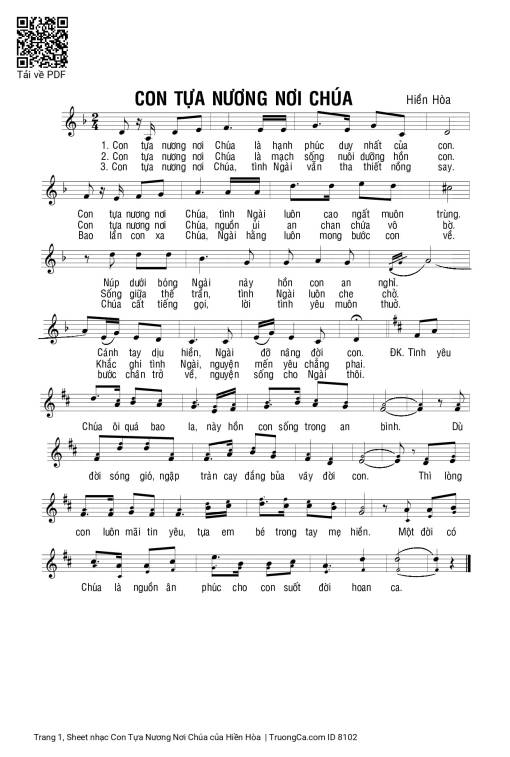 Sheet PDF of Con Tựa Nương Nơi Chúa