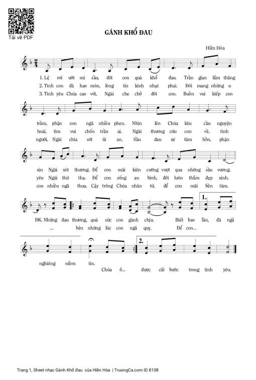 Sheet PDF of Gánh Khổ đau 