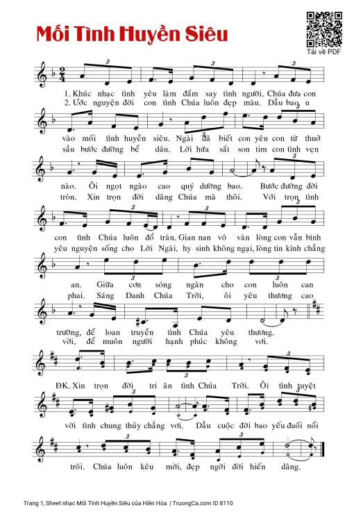 Sheet PDF of Mối Tình Huyền Siêu