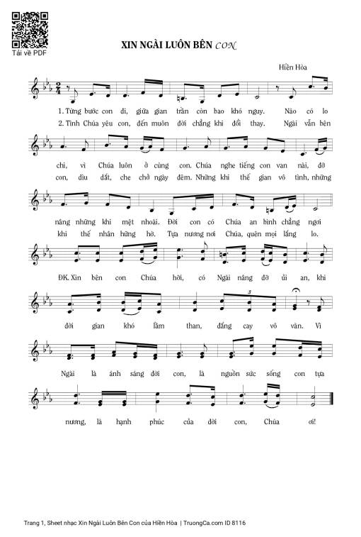 Sheet PDF of Xin Ngài Luôn Bên Con