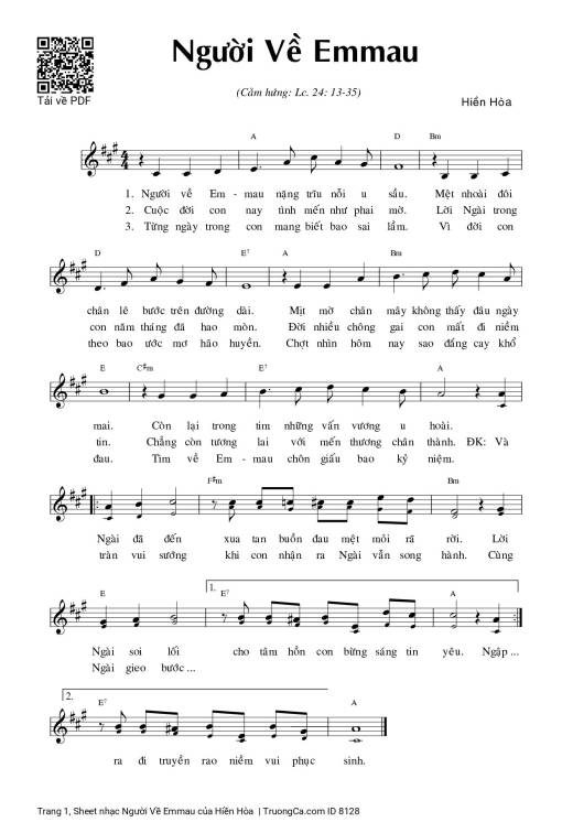 Sheet PDF of Người Về Emmau
