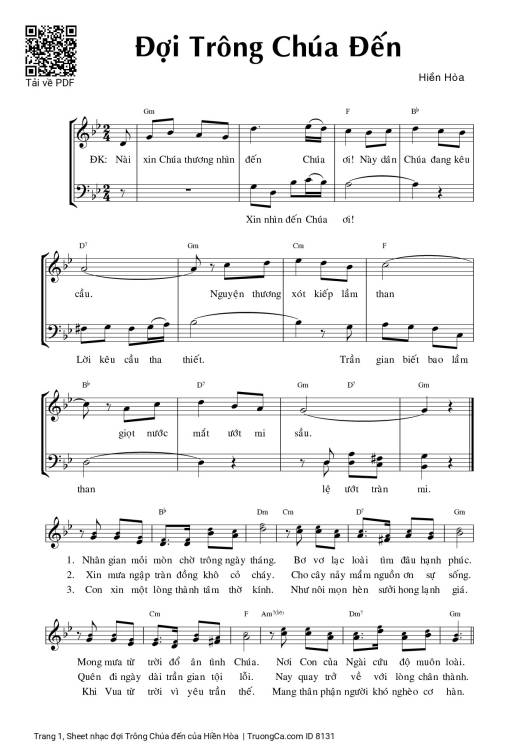 Sheet PDF of đợi Trông Chúa đến