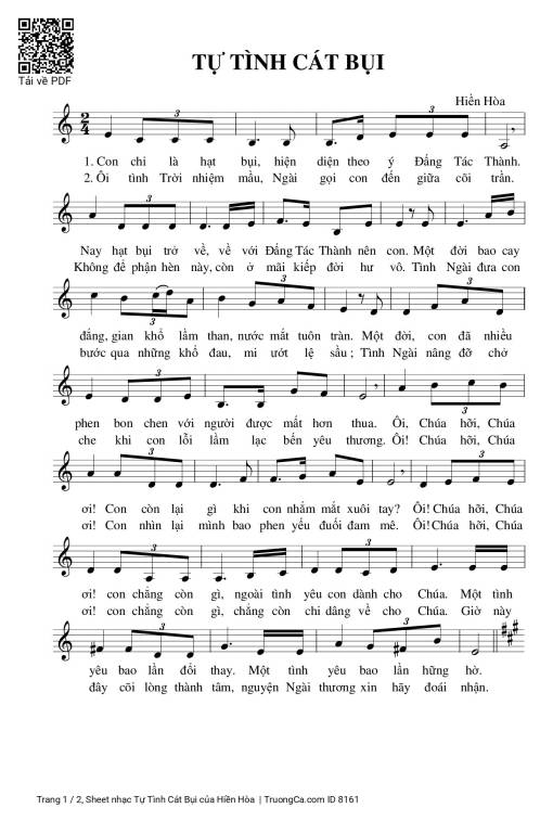Sheet PDF of Tự Tình Cát Bụi