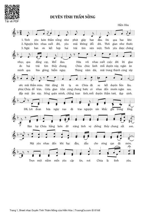Sheet PDF of Duyên Tình Thắm Nồng