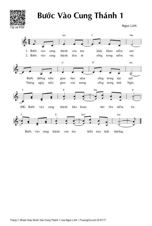 Sheet PDF of Bước Vào Cung Thánh 1