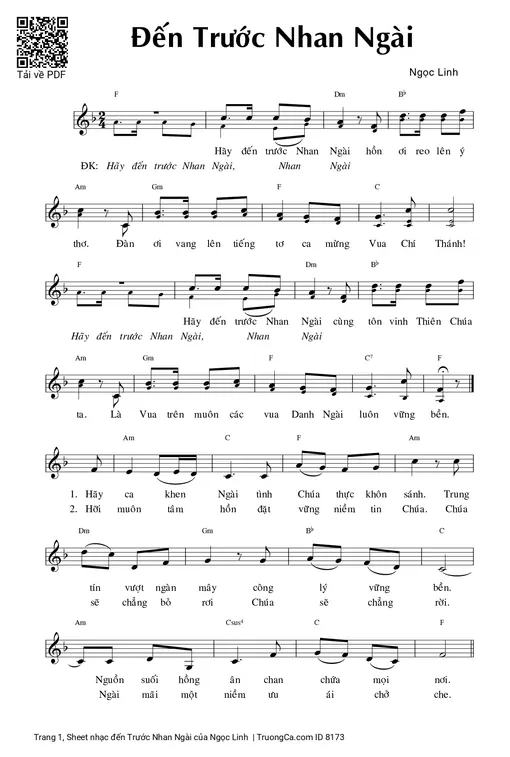 Sheet PDF of đến Trước Nhan Ngài