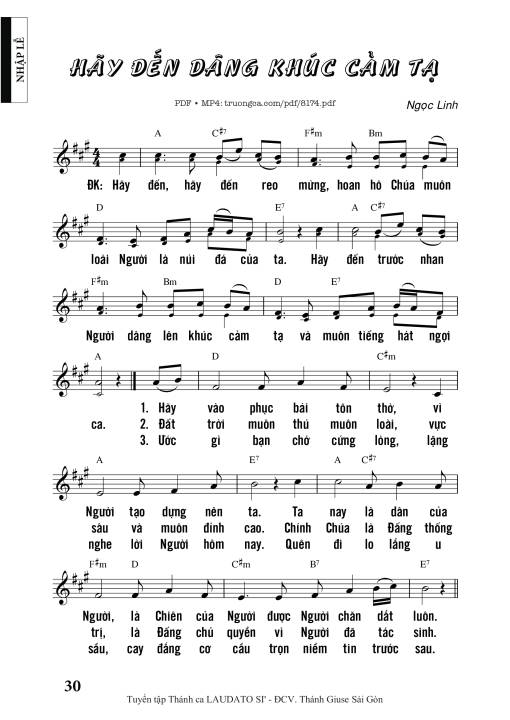 Hãy đến Dâng Khúc Cảm Tạ