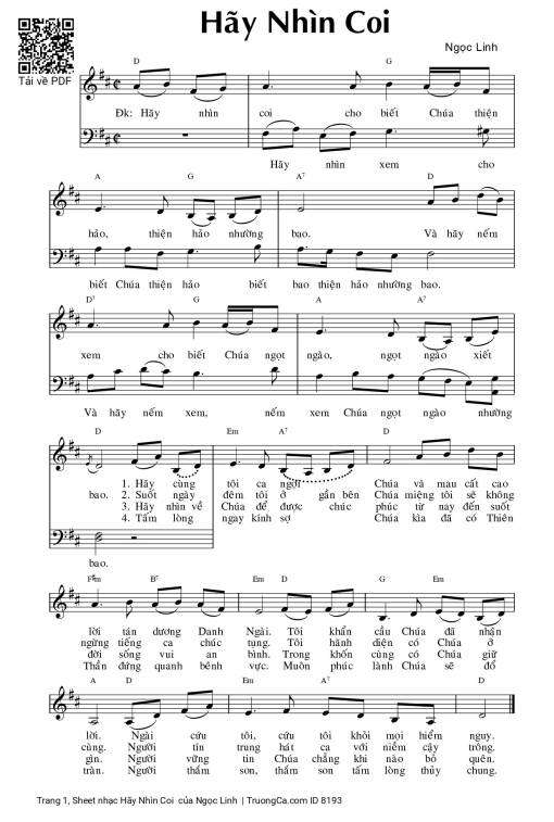 Sheet PDF of Hãy Nhìn Coi 