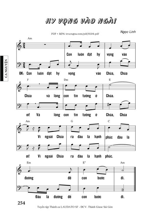 Hy Vọng Vào Ngài