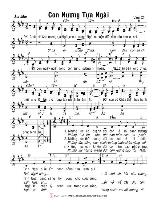 Sheet PDF of Con Nương Tựa Ngài
