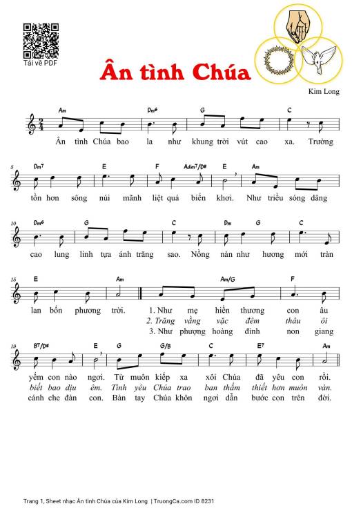 Sheet PDF of Ân tình Chúa
