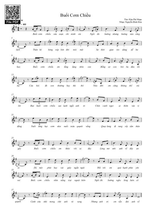 Sheet PDF of Buổi cơm chiều