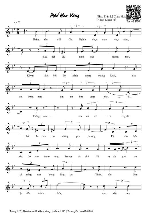 Sheet PDF of Phố hoa vàng