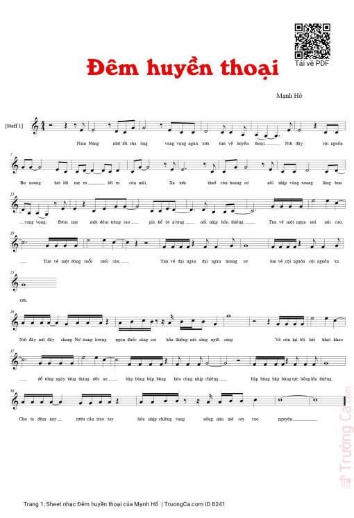 Sheet PDF of Đêm huyền thoại