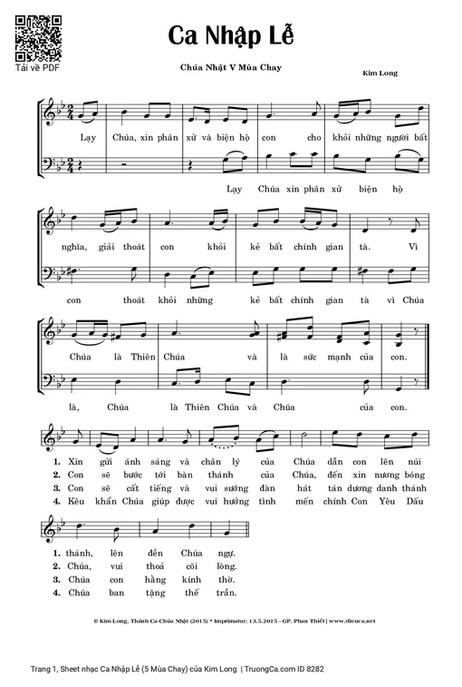 Ca Nhập Lễ (5 Mùa Chay)