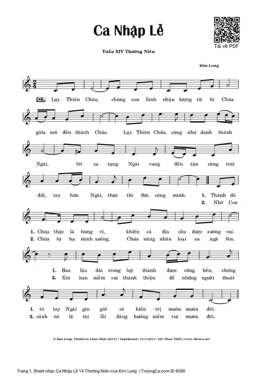 Ca Nhập Lễ 14 Thường Niên