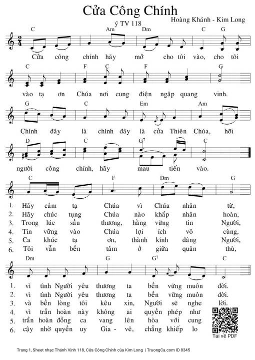 Thánh Vịnh 118, Cửa Công Chính