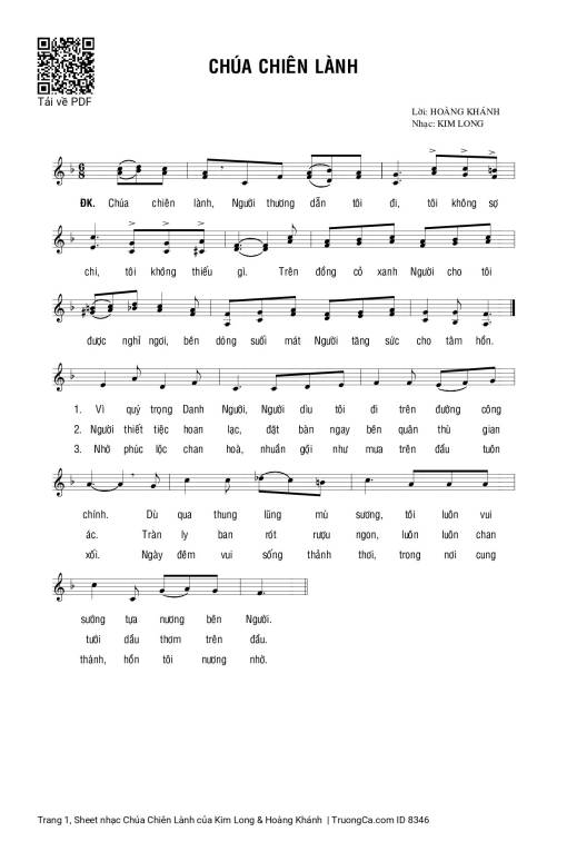 Sheet PDF of Chúa Chiên Lành