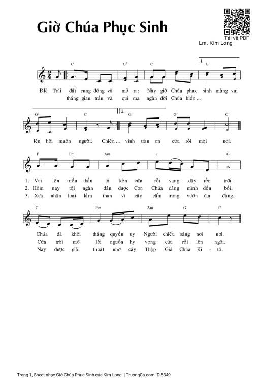 Sheet PDF of Giờ Chúa Phục Sinh