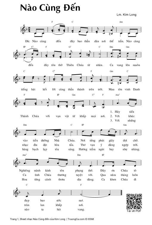 Sheet PDF of Nào Cùng đến