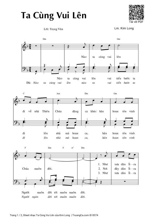 Sheet PDF of Ta Cùng Vui Lên