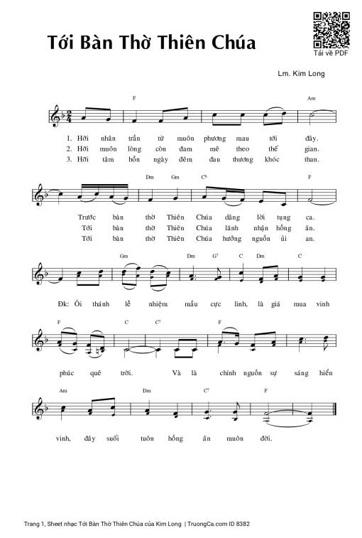 Sheet PDF of Tới Bàn Thờ Thiên Chúa