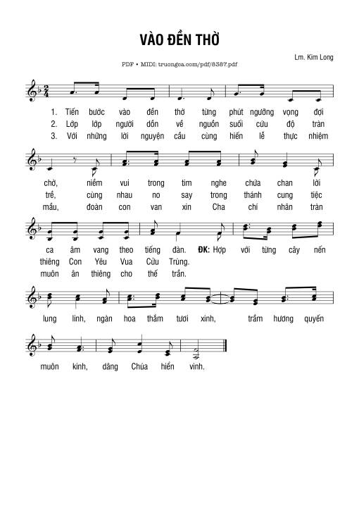 Sheet PDF of Vào đền Thờ