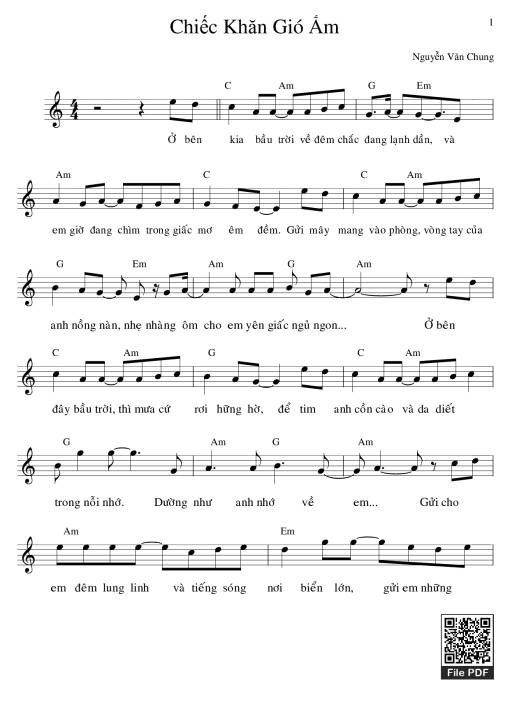 Sheet PDF of Chiếc khăn gió ấm