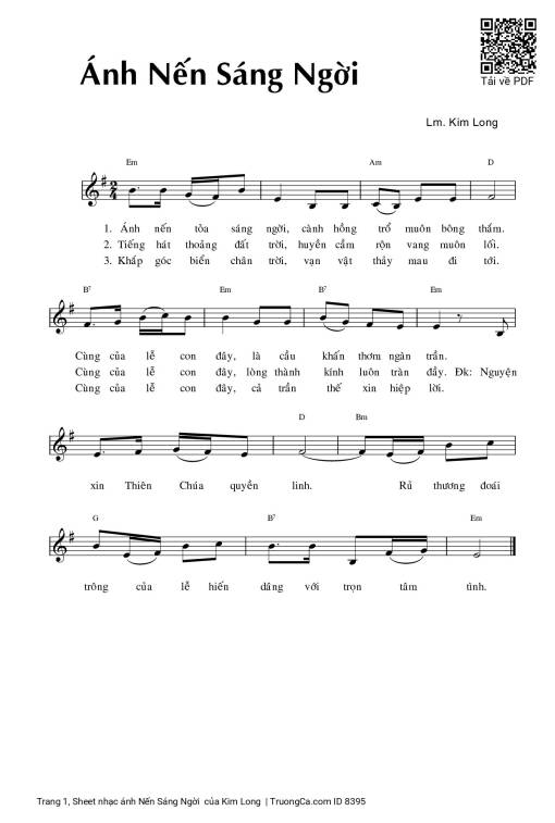 Sheet PDF of ánh Nến Sáng Ngời 