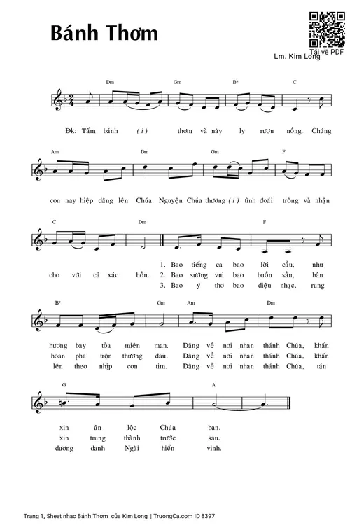 Sheet PDF of Bánh Thơm  - Kim Long