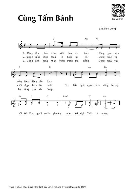 Sheet PDF of Cùng Tấm Bánh