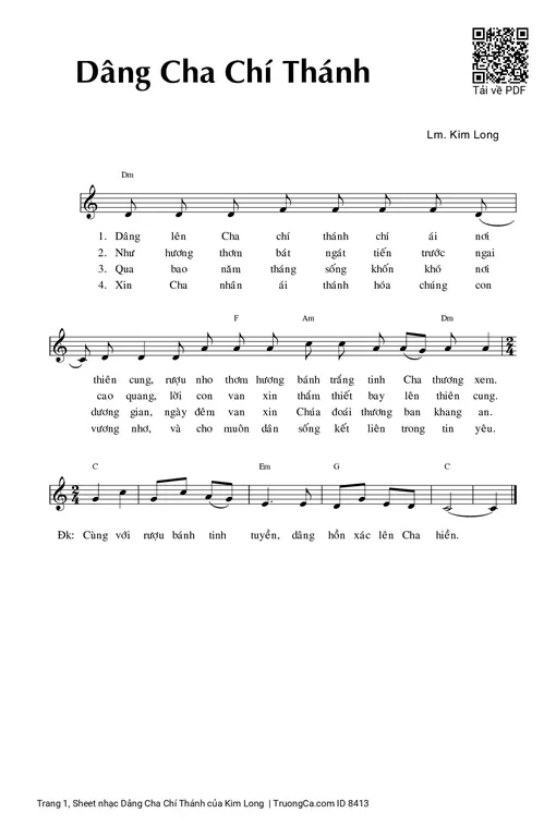 Dâng Cha Chí Thánh