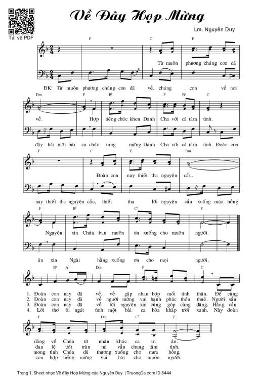 Sheet PDF of Về đây Họp Mừng