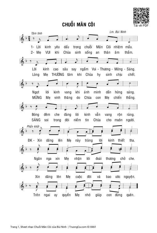 Sheet PDF of Chuỗi Mân Côi
