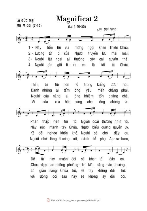 Sheet PDF of Magnificat 2 - Bùi Ninh