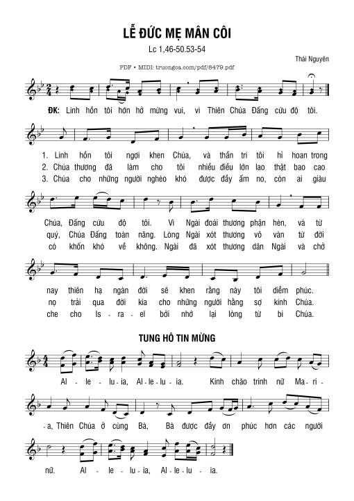 Sheet PDF of Lễ đức Mẹ Mân Côi