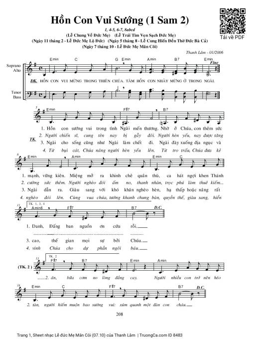 Sheet PDF of Lễ đức Mẹ Mân Côi (07.10)