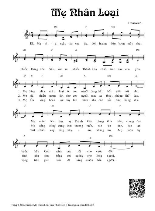 Sheet PDF of Mẹ Nhân Loại