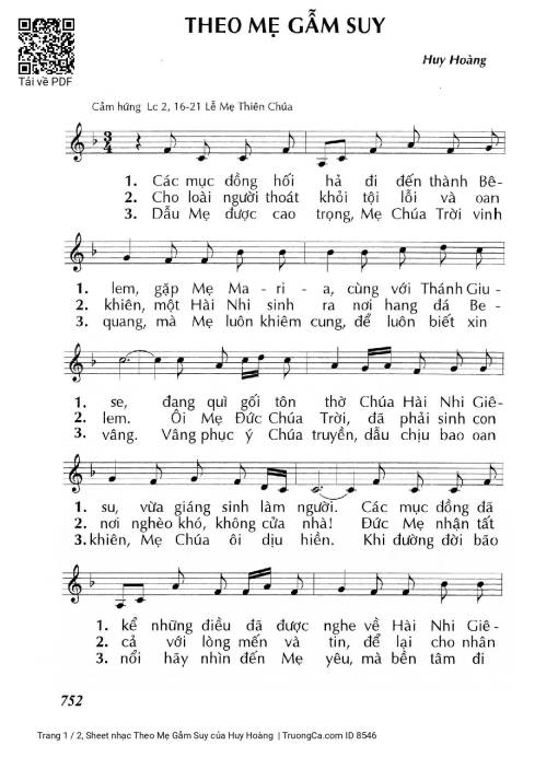 Sheet PDF of Theo Mẹ Gẫm Suy