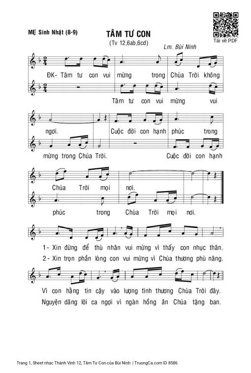 Thánh Vịnh 12, Tâm Tư Con