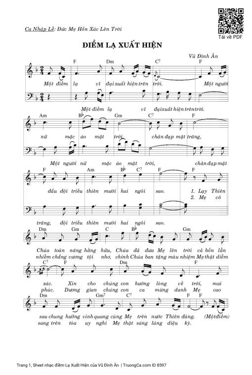 Sheet PDF of điềm Lạ Xuất Hiện