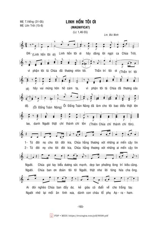 Sheet PDF of Linh Hồn Tôi ơi