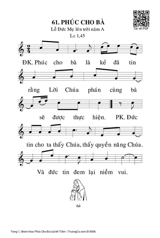 Sheet PDF of Phúc Cho Bà - Lm. Mi Trầm