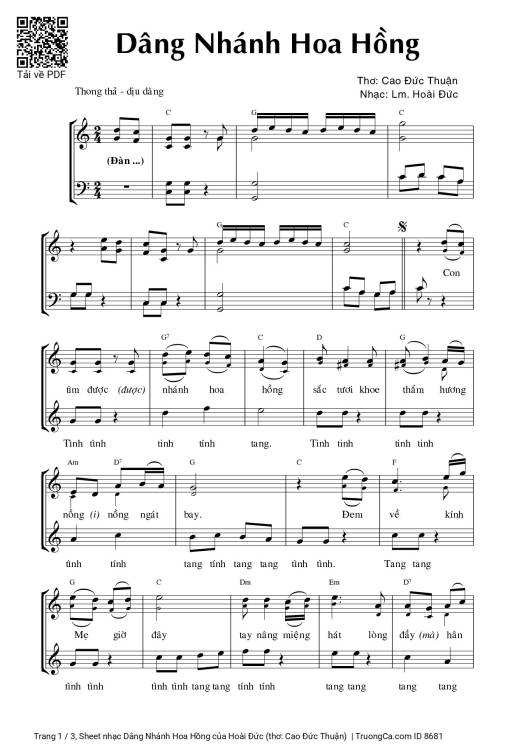 Dâng Nhánh Hoa Hồng