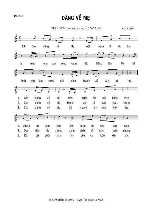 Dâng Về Mẹ - Kim Long