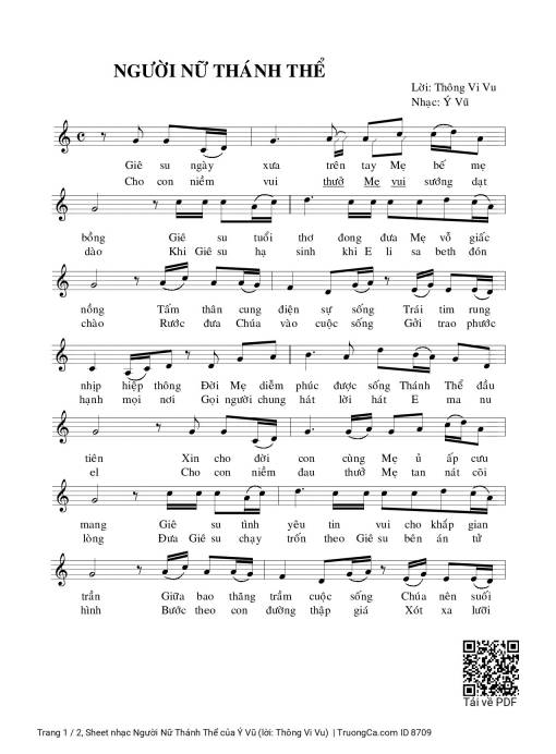 Sheet PDF of Người Nữ Thánh Thể