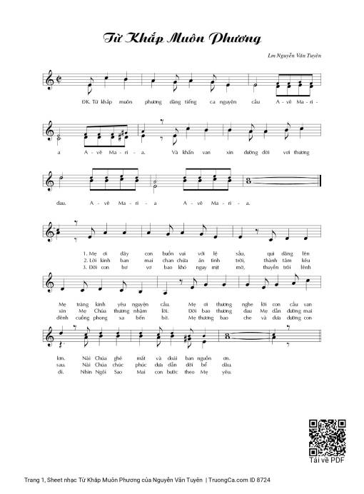 Sheet PDF of Từ Khắp Muôn Phương