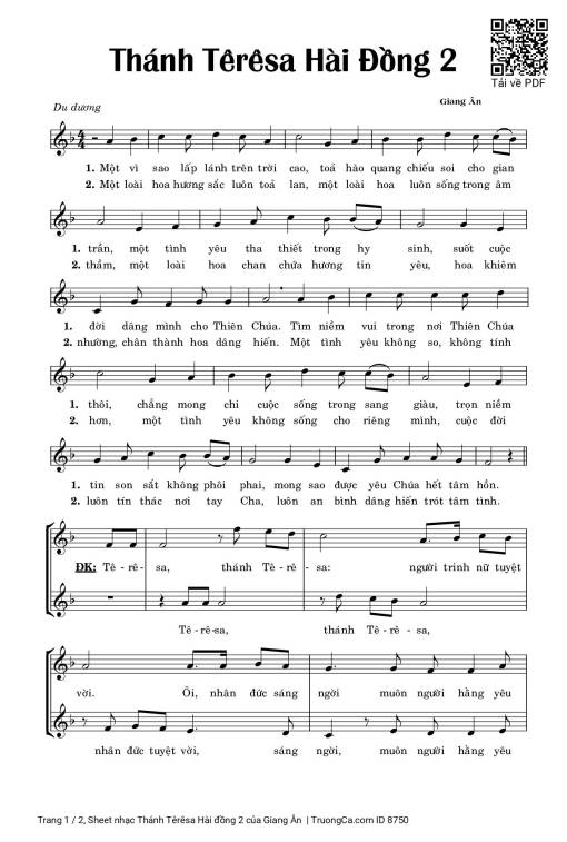Sheet PDF of Thánh Têrêsa Hài đồng 2