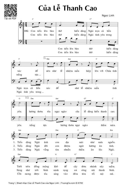 Sheet PDF of Của Lễ Thanh Cao
