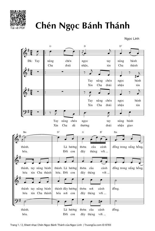 Sheet PDF of Chén Ngọc Bánh Thánh